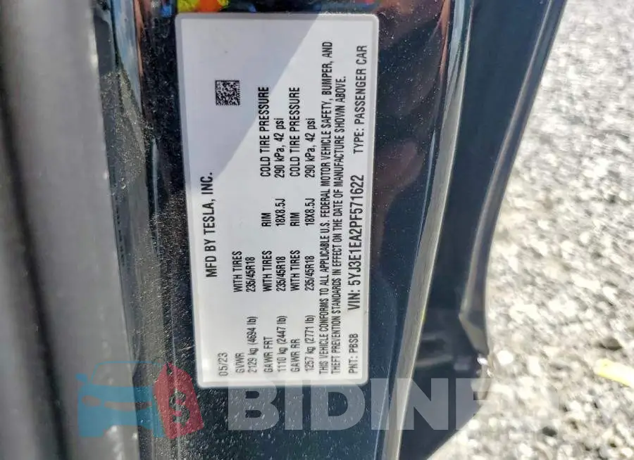 5YJ3E1EA2PF571622 Photo# 12