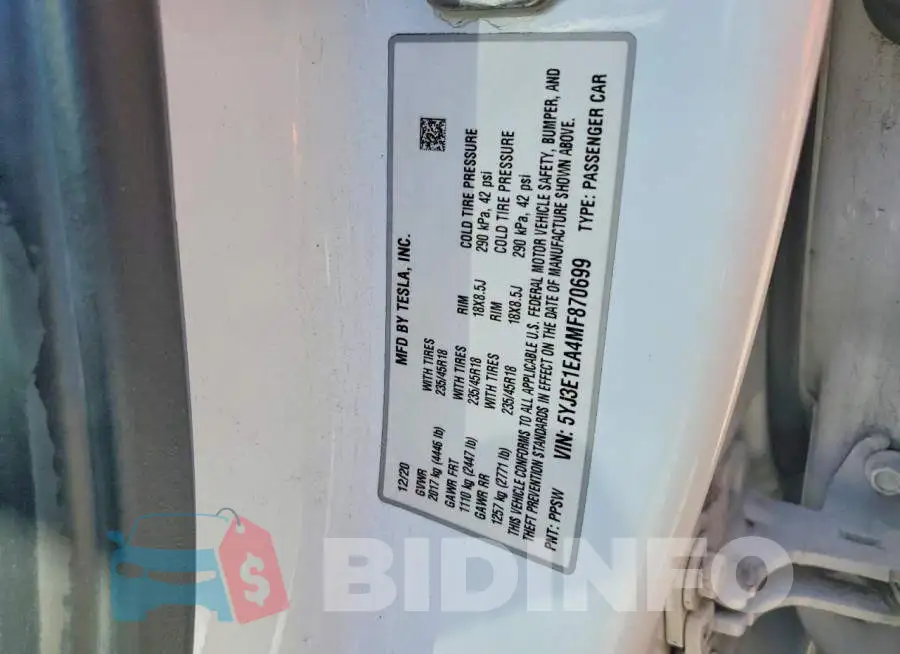 5YJ3E1EA4MF870699 Photo# 14