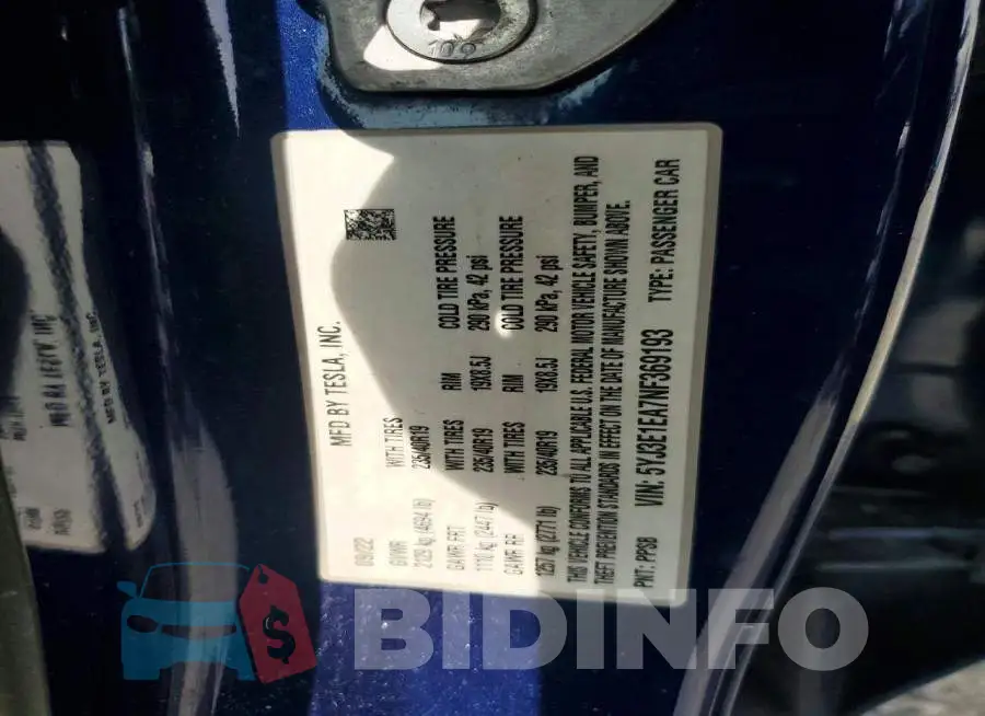 5YJ3E1EA7NF369193 Photo# 12