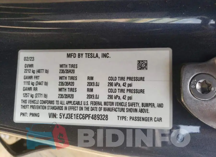 5YJ3E1EC6PF489328 Photo# 12