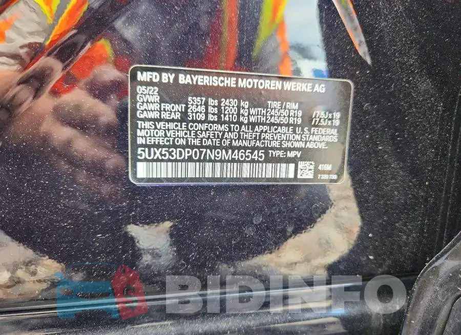 5UX53DP07N9M46545 Photo# 13