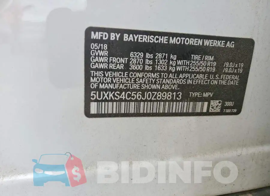 5UXKS4C56J0Z89813 Photo# 13