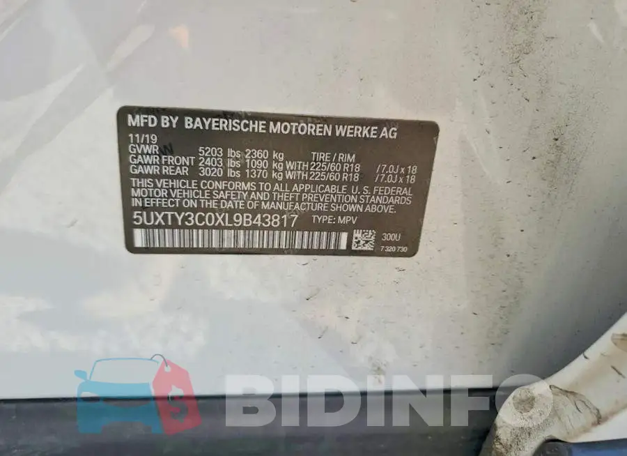 5UXTY3C0XL9B43817 Photo# 13