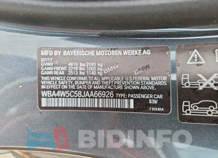 WBA4W5C58JAA66926 Photo# 12