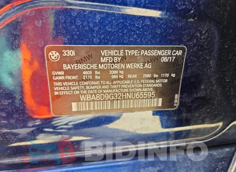 WBA8D9G32HNU65595 Photo# 12