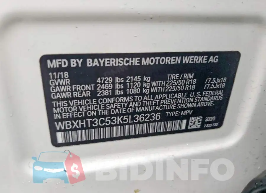 WBXHT3C53K5L36236 Photo# 13