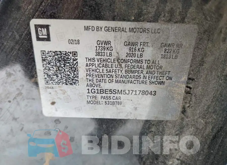 1G1BE5SM5J7178043 Photo# 12
