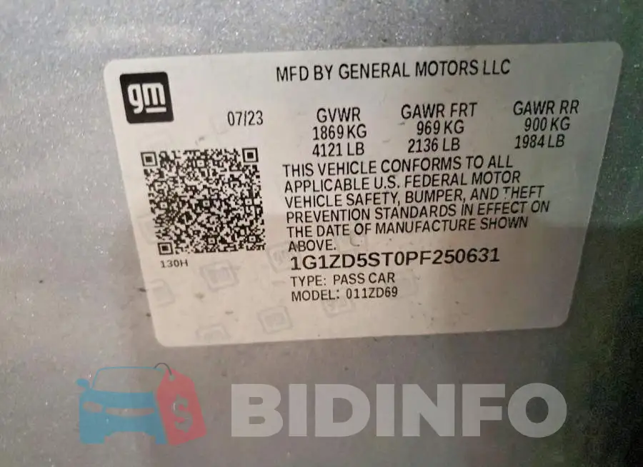 1G1ZD5ST0PF250631 Photo# 13