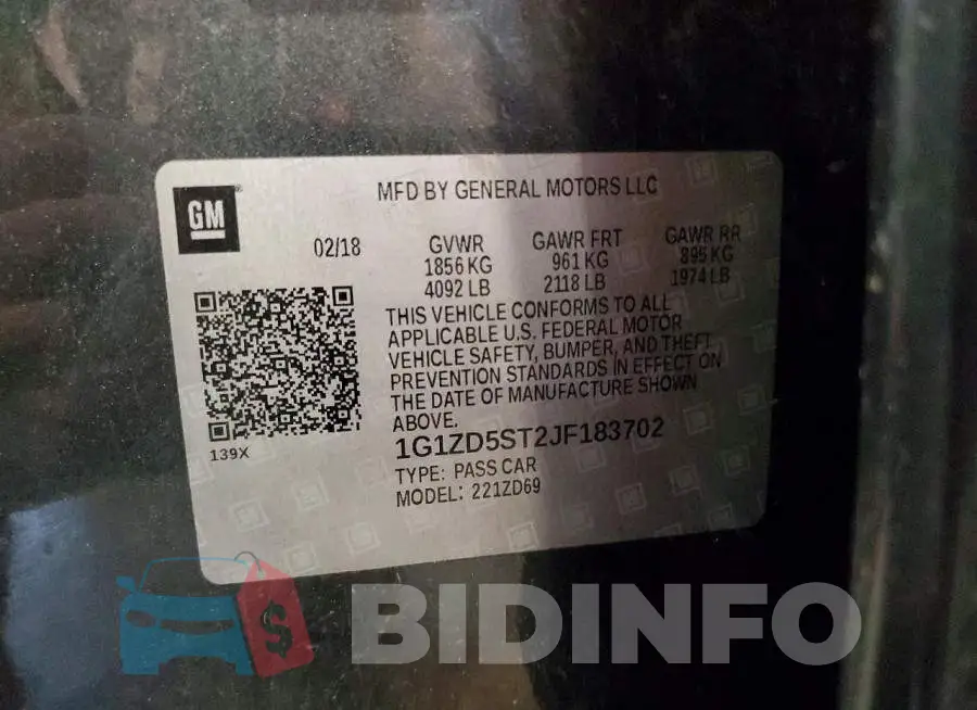 1G1ZD5ST2JF183702 Photo# 12