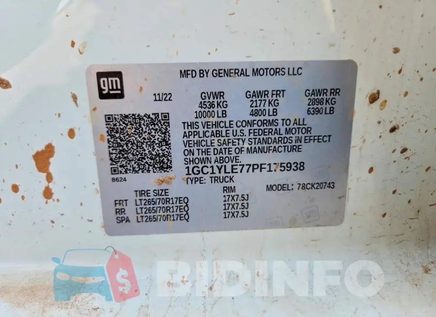 1GC1YLE77PF175938 Photo# 13
