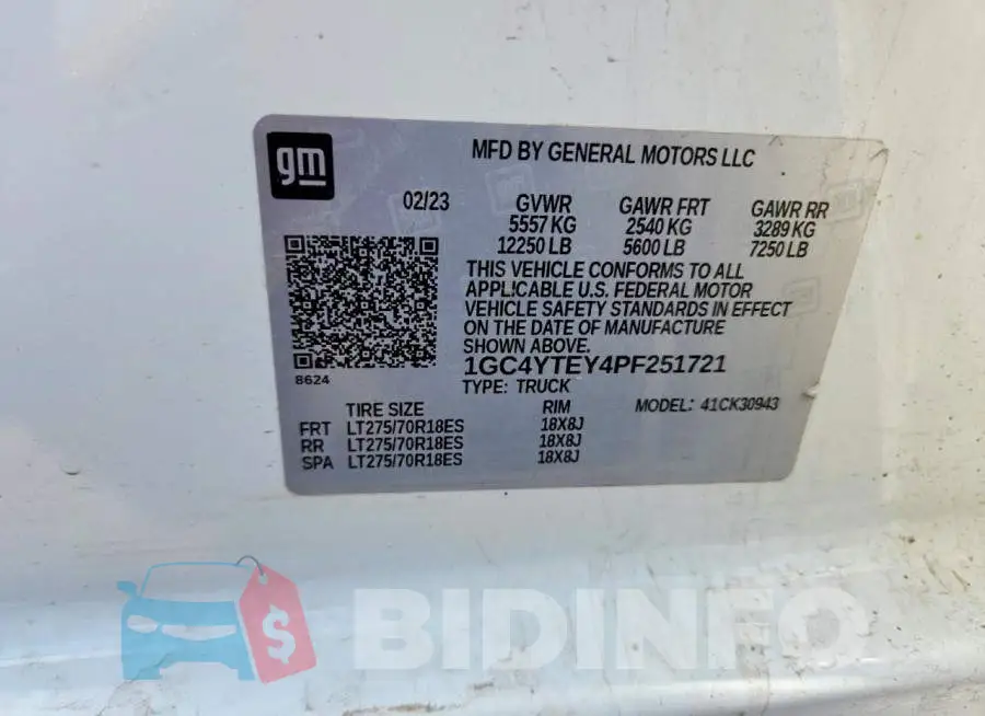 1GC4YTEY4PF251721 Photo# 12