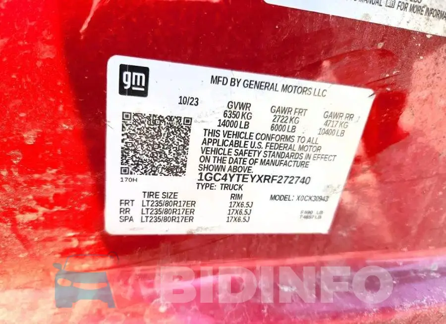 1GC4YTEYXRF272740 Photo# 12