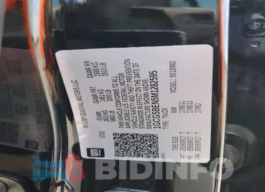 1GCGSBEN5M1282595 Photo# 12