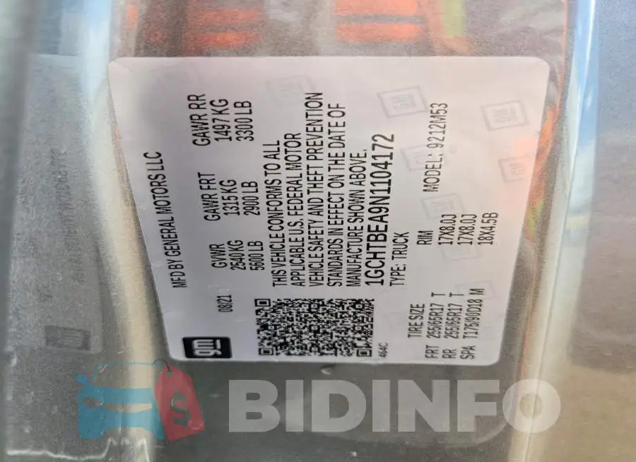 1GCHTBEA9N1104172 Photo# 13