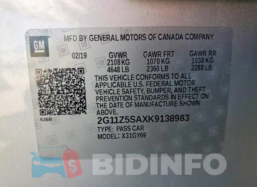 2G11Z5SAXK9138983 Photo# 12