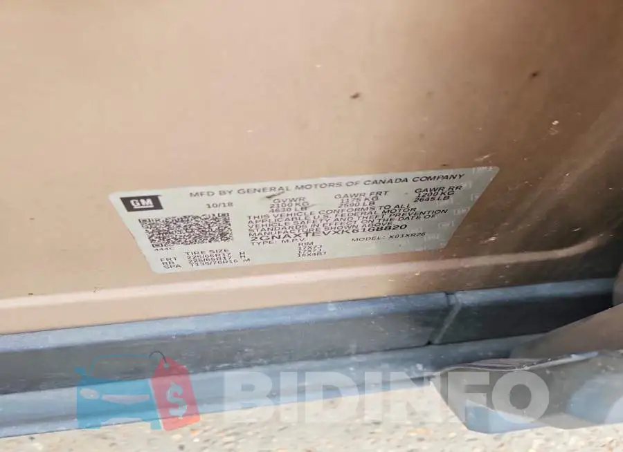 2GNAXTEVXK6168820 Photo# 13