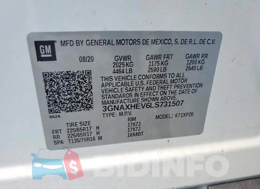 3GNAXHEV6LS731507 Photo# 13
