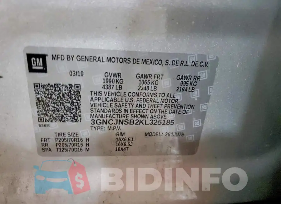 3GNCJNSB2KL325185 Photo# 13