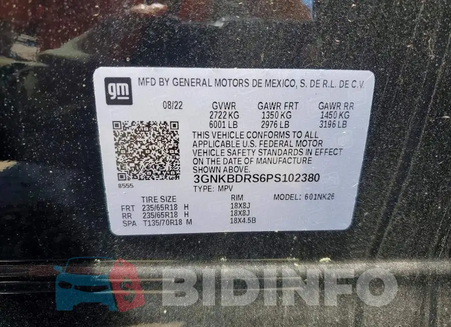 3GNKBDRS6PS102380 Photo# 13