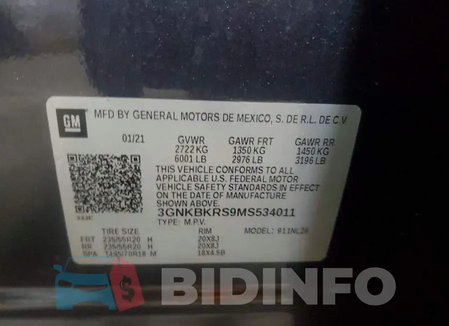 3GNKBKRS9MS534011 Photo# 14