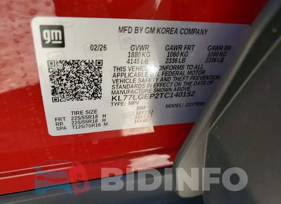 KL77LGEP2TC140152 Photo# 13