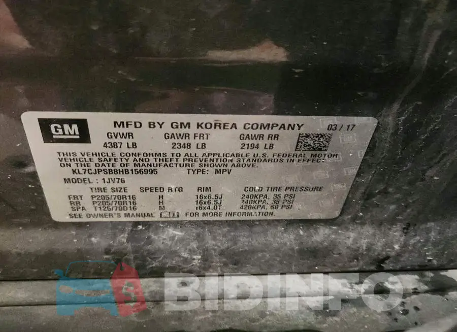 KL7CJPSB8HB156995 Photo# 13
