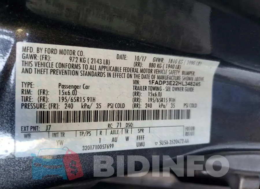 1FADP3E22HL348245 Photo# 13