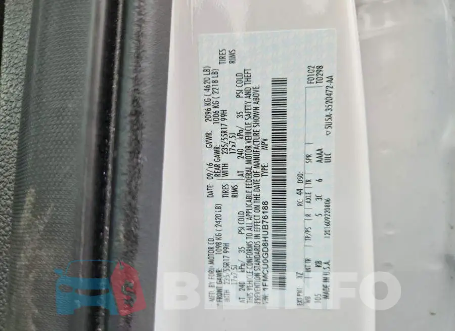 1FMCU0GD8HUB76188 Photo# 13