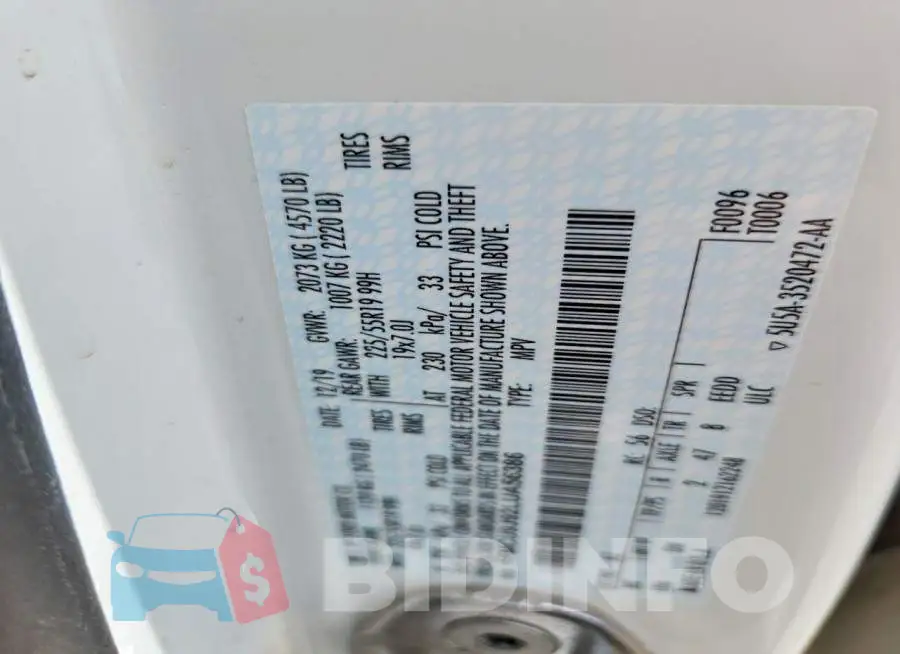 1FMCU9J92LUA56386 Photo# 12