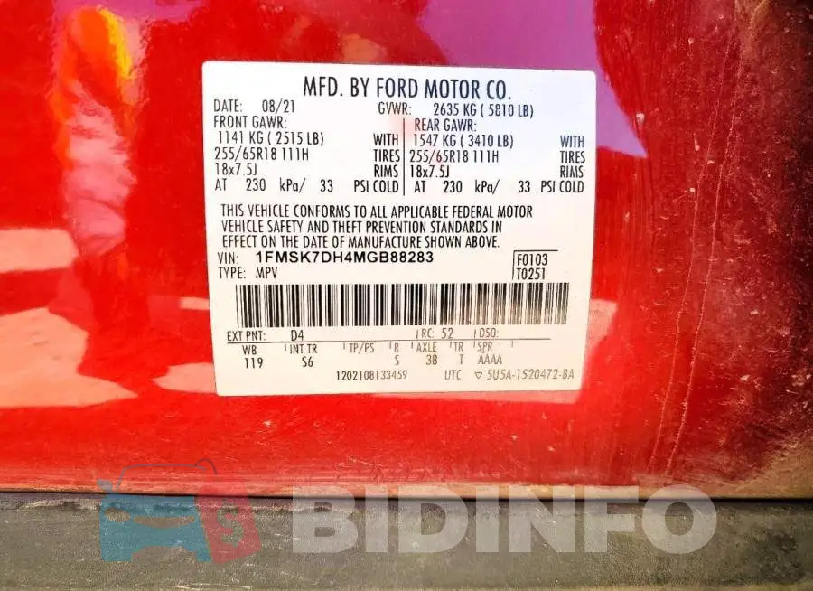 1FMSK7DH4MGB88283 Photo# 13