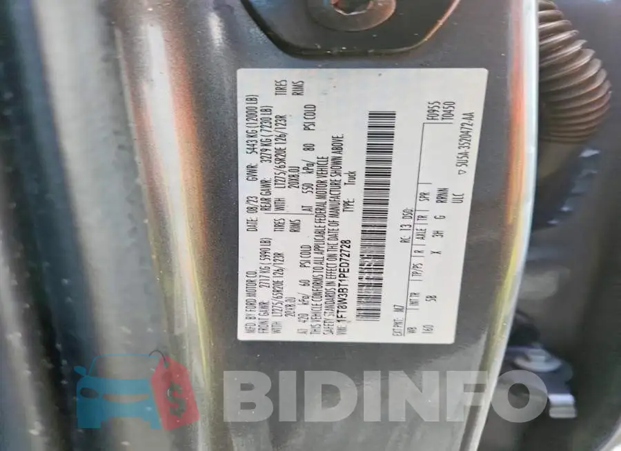1FT8W3BT1PED72728 Photo# 12