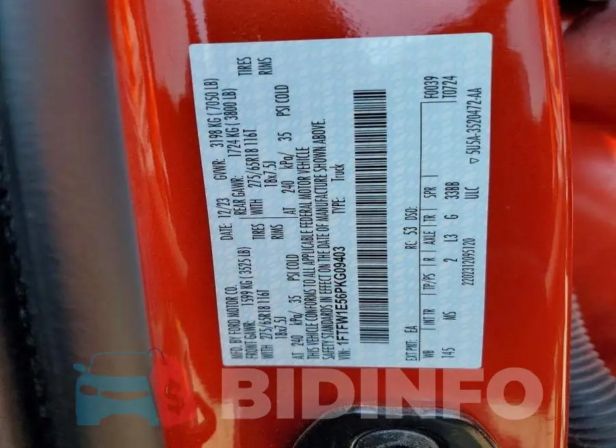 1FTFW1E56PKG09403 Photo# 12