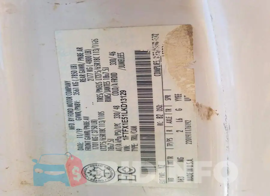 1FTFX1E51LKD13129 Photo# 12