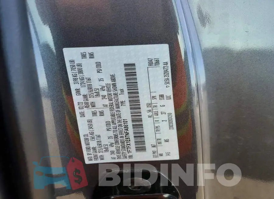 1FTFX1E87NFA86101 Photo# 13
