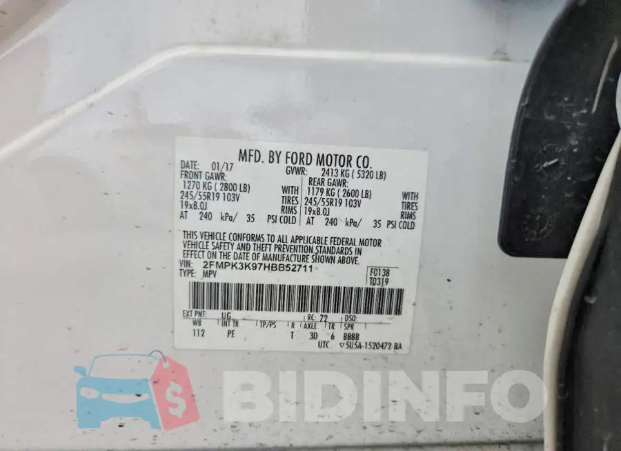 2FMPK3K97HBB52711 Photo# 13