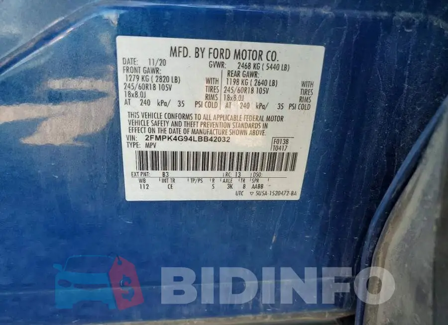 2FMPK4G94LBB42032 Photo# 14