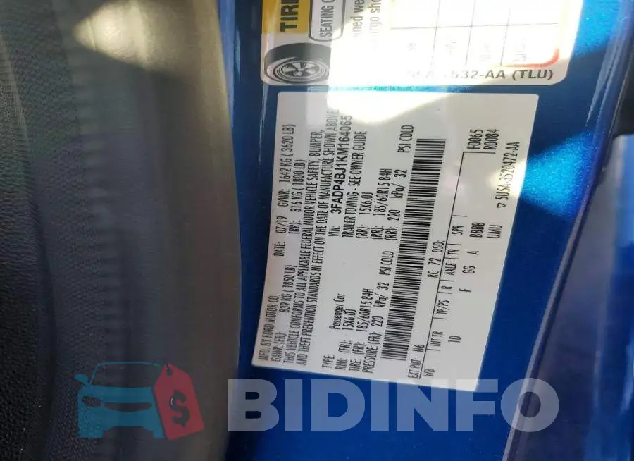 3FADP4BJ1KM164065 Photo# 12
