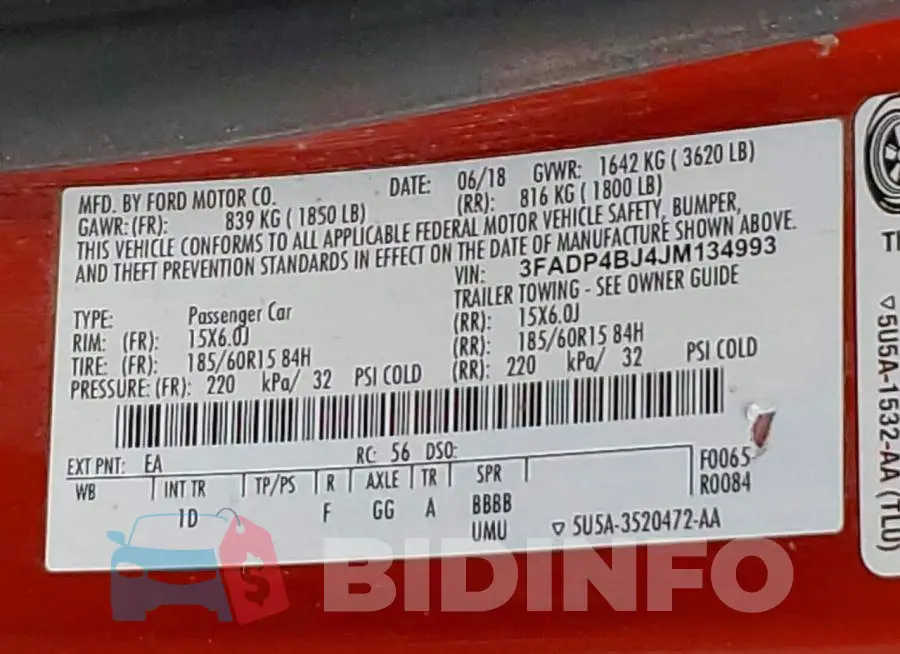 3FADP4BJ4JM134993 Photo# 12
