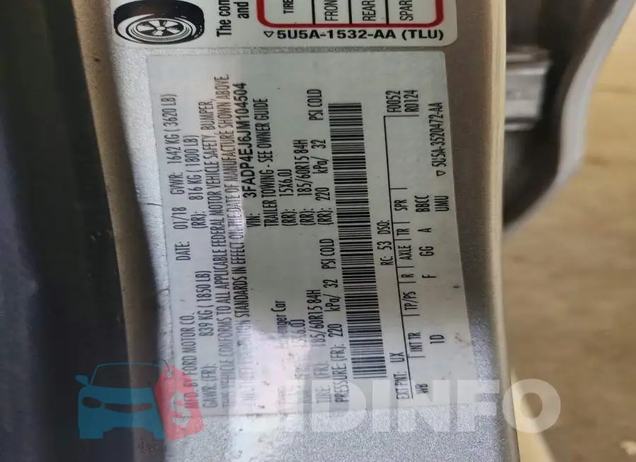 3FADP4EJ6JM104504 Photo# 12