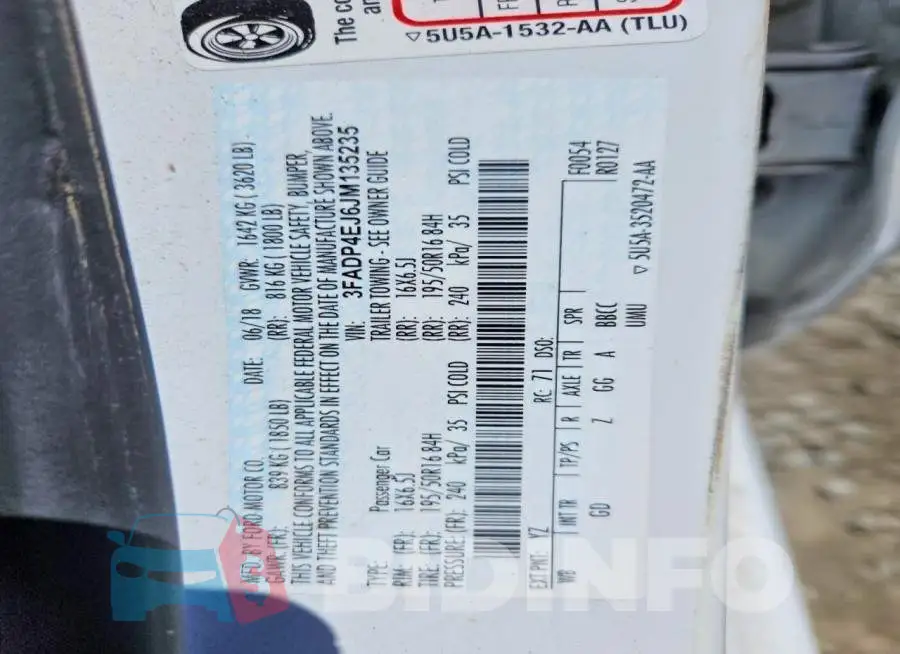 3FADP4EJ6JM135235 Photo# 12