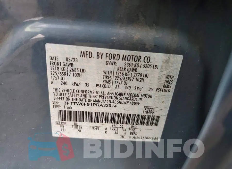 3FTTW8F91PRA32014 Photo# 13