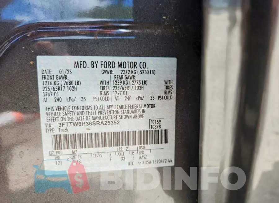 3FTTW8H36SRA25352 Photo# 12
