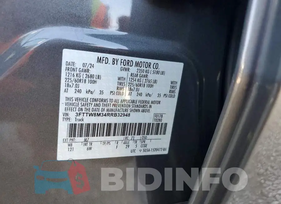 3FTTW8M34RRB32948 Photo# 12