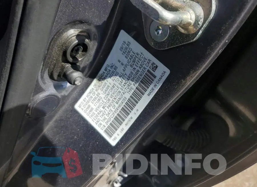 2HGFC2F85KH604069 Photo# 12
