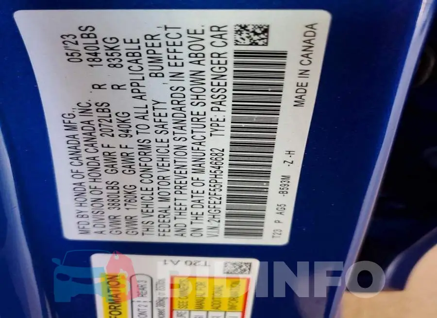 2HGFE2F55PH546682 Photo# 12