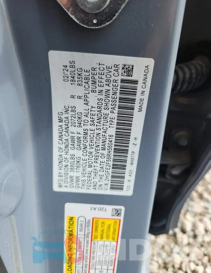 2HGFE2F56RH560416 Photo# 13