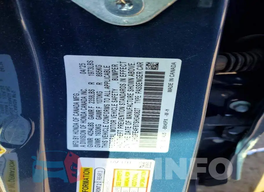 2HGFE4F87SH340827 Photo# 12