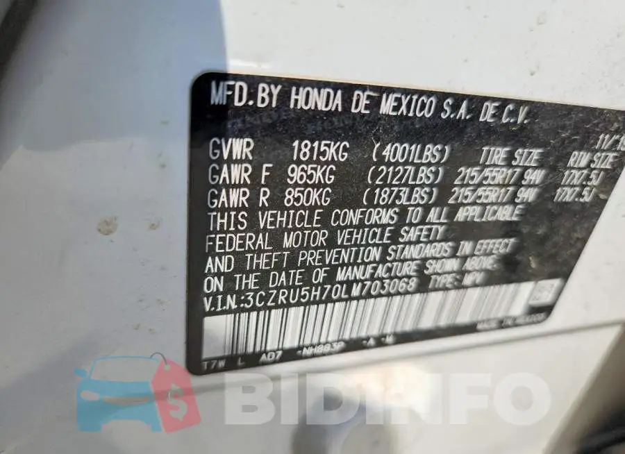 3CZRU5H70LM703068 Photo# 13