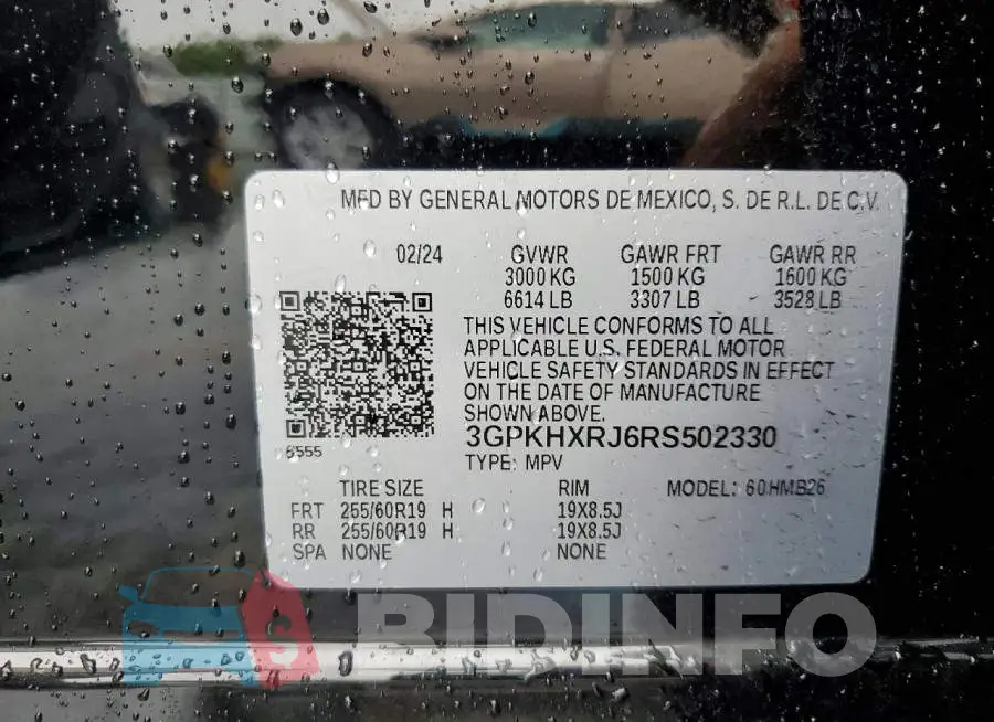 3GPKHXRJ6RS502330 Photo# 13