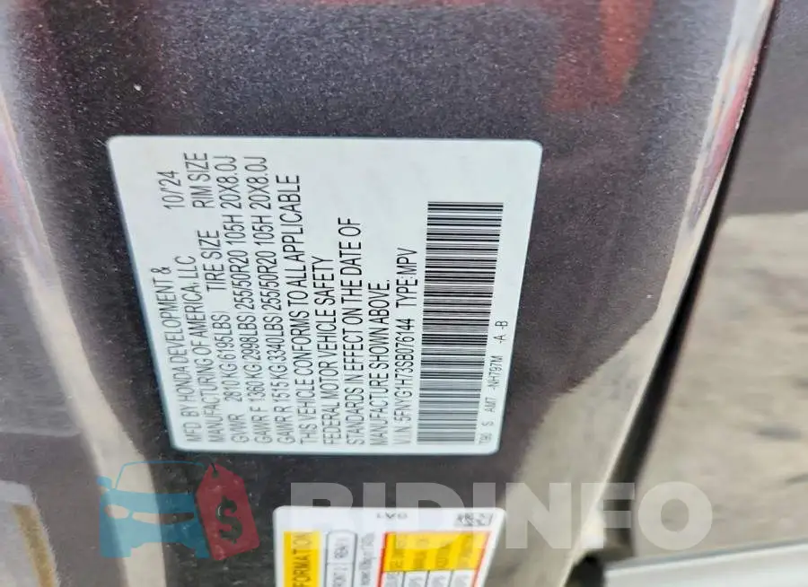 5FNYG1H73SB076144 Photo# 13